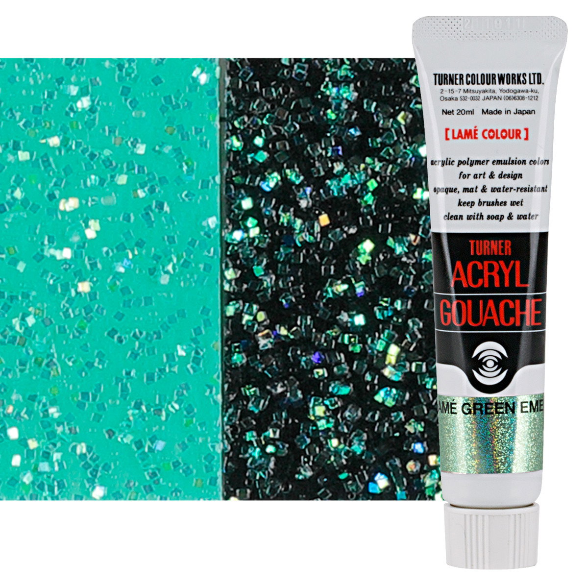 Turner Acryl Gouache Lame Green Emerald 20ml Tube - (73569)