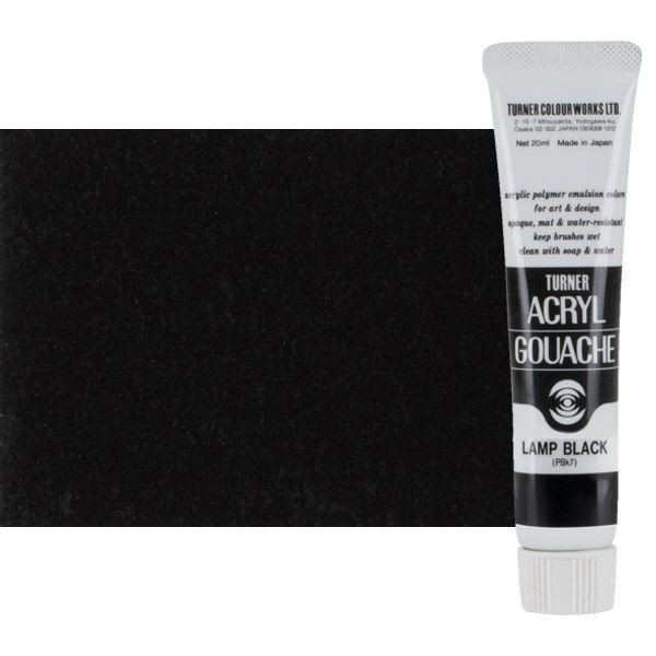 Turner Acryl Gouache Lamp Black 20ml Tube - (73577)