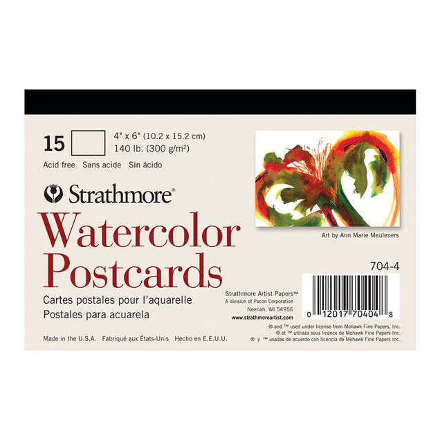 Strathmore 140lb. Cold Pressed 15-Sheet Watercolor Postcard Pad - 4" x 6" Strathmore 140lb. Cold Pressed 15-Sheet Watercolor Postcard Pad - 4" x 6"