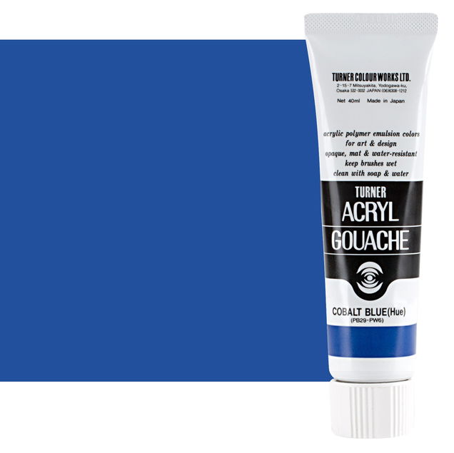 Turner Colour Acryl Gouache Cobalt Blue(Hue) 40ml Tube - (200015759) Turner Colour Acryl Gouache Cobalt Blue(Hue) 40ml Tube - (200015759)