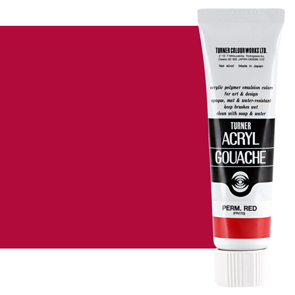 Turner Colour Acryl Gouache Permanent Red 40ml Tube - (200015878)