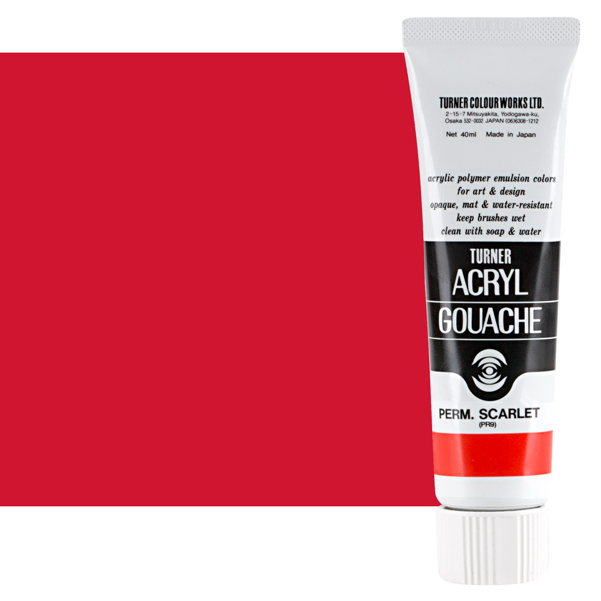 Turner Colour Acryl Gouache Permanent Scarlet 40ml Tube - (200015873)