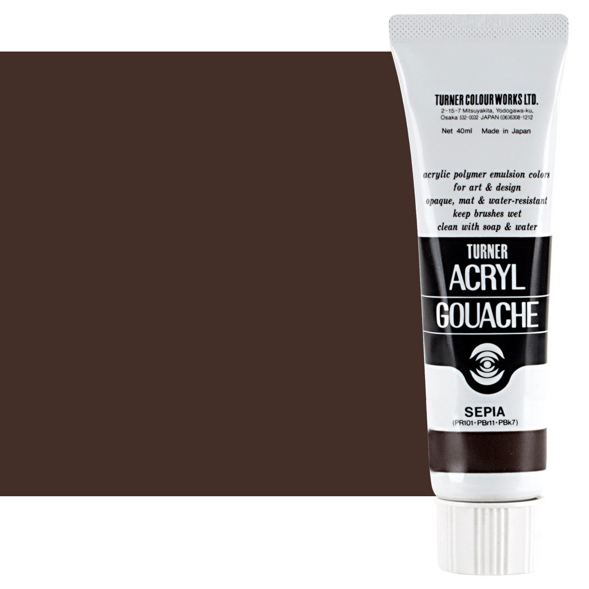 Turner Colour Acryl Gouache Sepia 40ml Tube - (200015888)