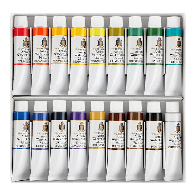 Turner Artist's Watercolor Set of (18) 15mL Tubes Turner Artist's Watercolor Set of (18) 15mL Tubes
