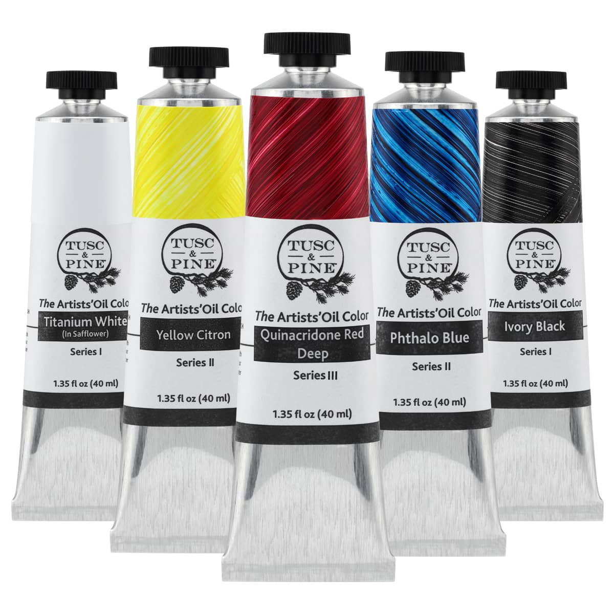 Tusc & Pine Oil Color 40ml Mixing Colors Starter Set of 5 - (92308)