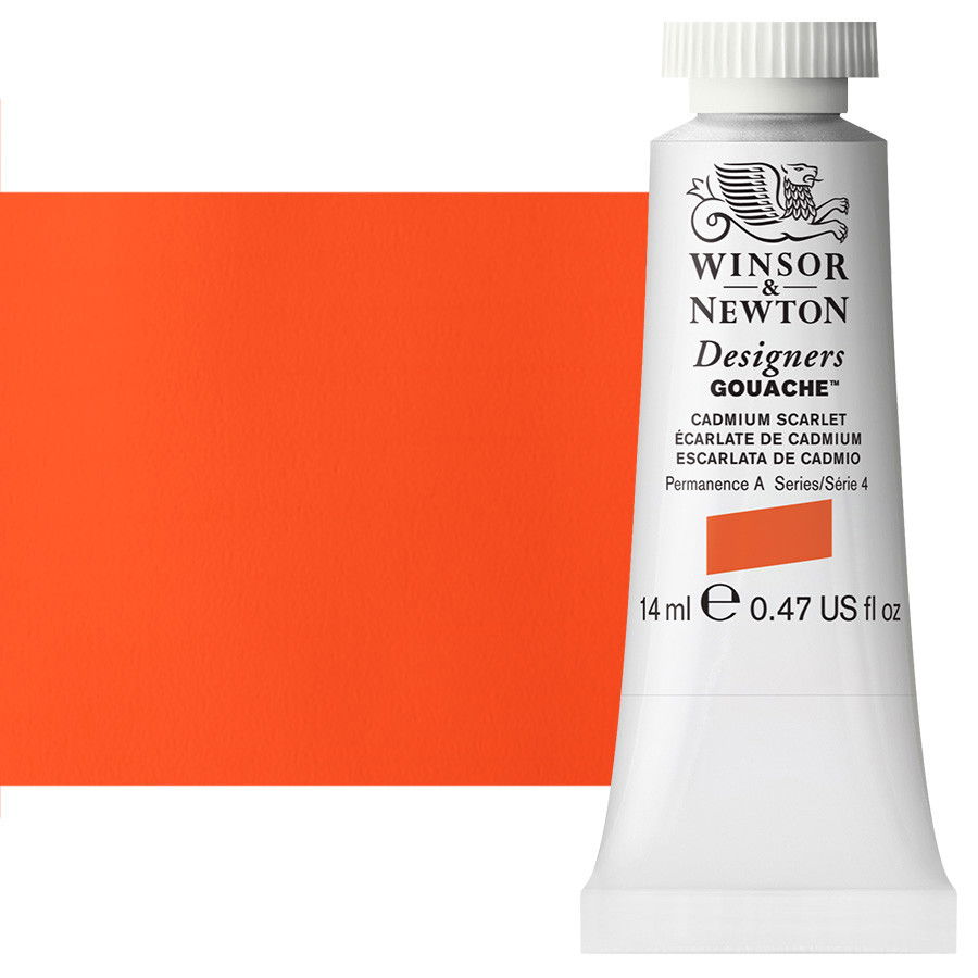 Winsor & Newton Designer Gouache Cadmium Scarlet 14mL Tube - (82330)