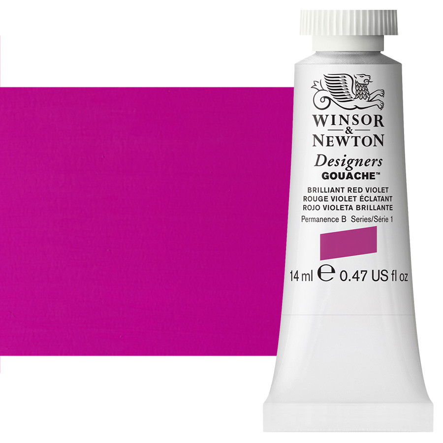 Winsor & Newton Designer Gouache Brilliant Red Violet 14mL Tube - (32966)