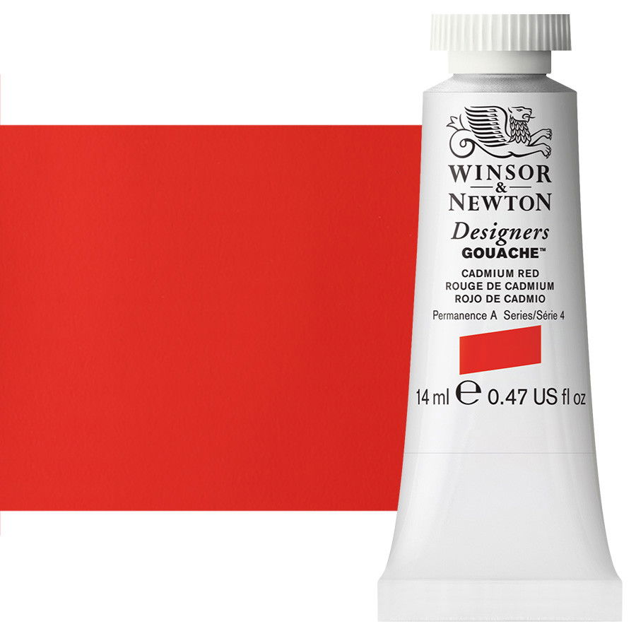 Winsor & Newton Designer Gouache Cadmium Red 14mL Tube - (82329)