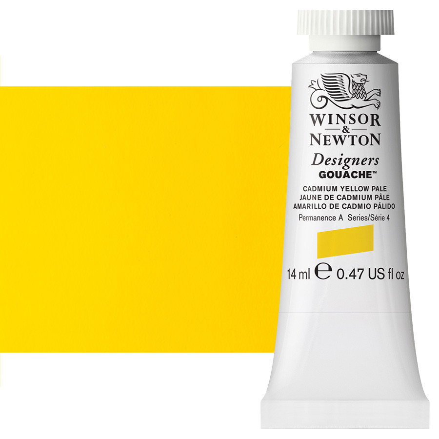 Winsor & Newton Designer Gouache Cadmium Yellow Pale 14mL Tube - (1620)