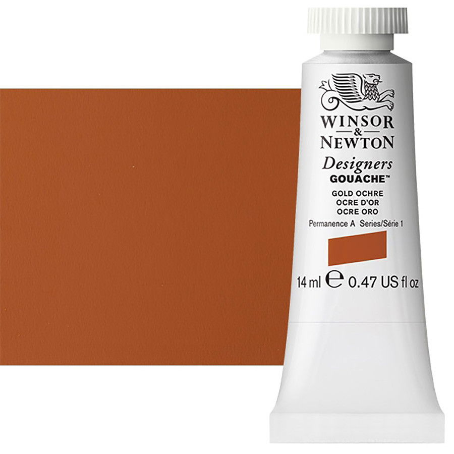 Winsor & Newton Designer Gouache Gold Ochre 14mL Tube - (32985)
