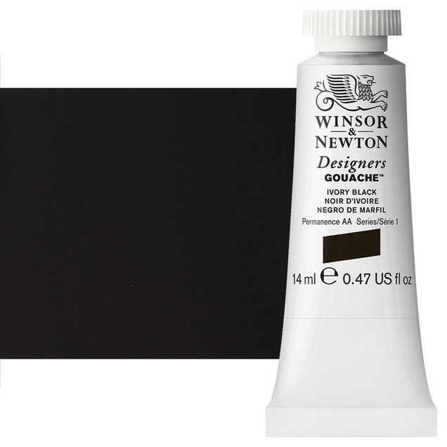 Winsor & Newton Designer Gouache Ivory Black 14mL Tube - (1654) Winsor & Newton Designer Gouache Ivory Black 14mL Tube - (1654)