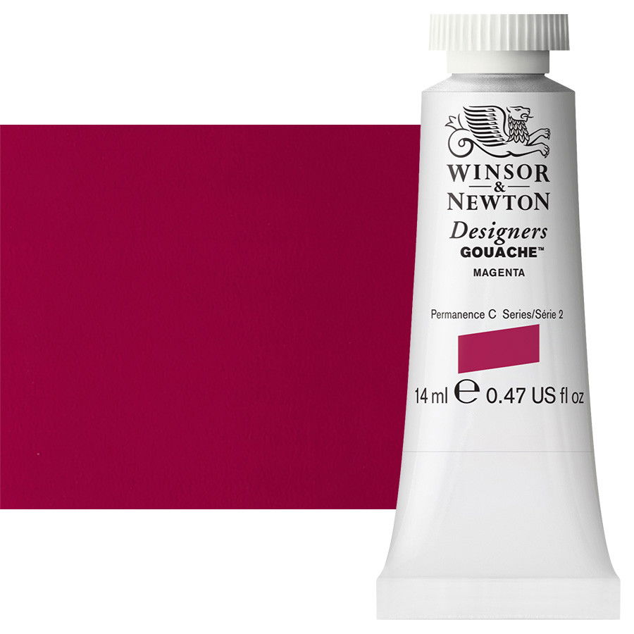 Winsor & Newton Designer Gouache Magenta 14mL Tube - (1666)