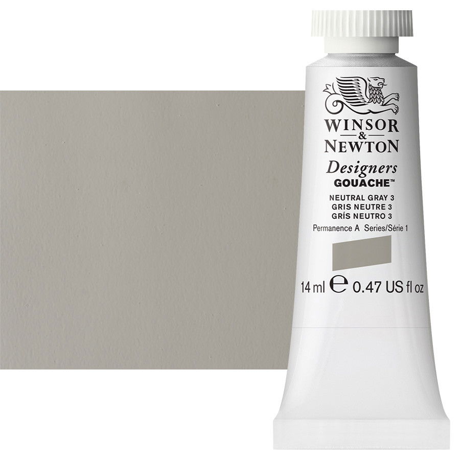 Winsor & Newton Designer Gouache Neutral Gray #3 4ml Tube - (32989)