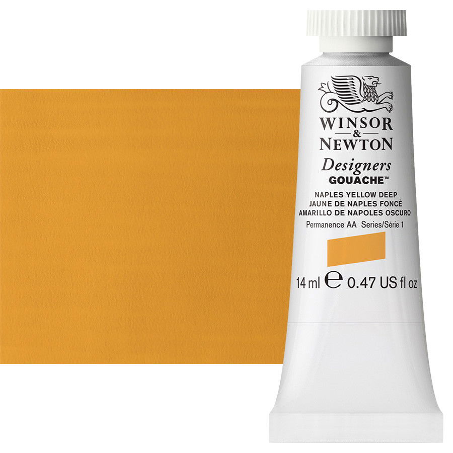 Winsor & Newton Designer Gouache Naples Yellow Deep 14mL Tube - (82333)