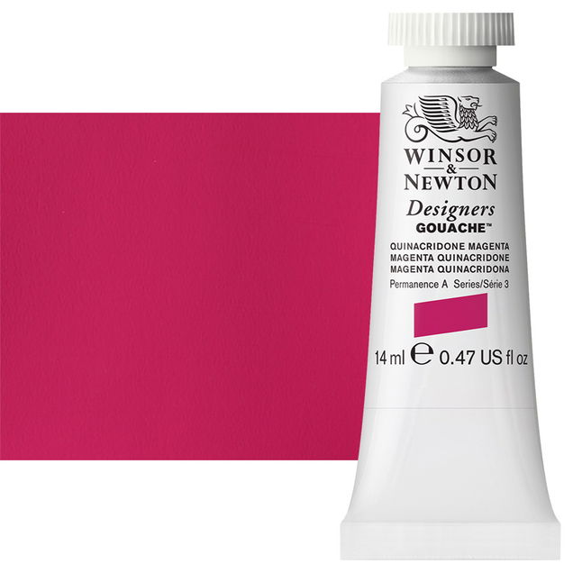 Winsor & Newton Designer Gouache Quinacridone Magenta 14mL Tube - (82342) Winsor & Newton Designer Gouache Quinacridone Magenta 14mL Tube - (82342)