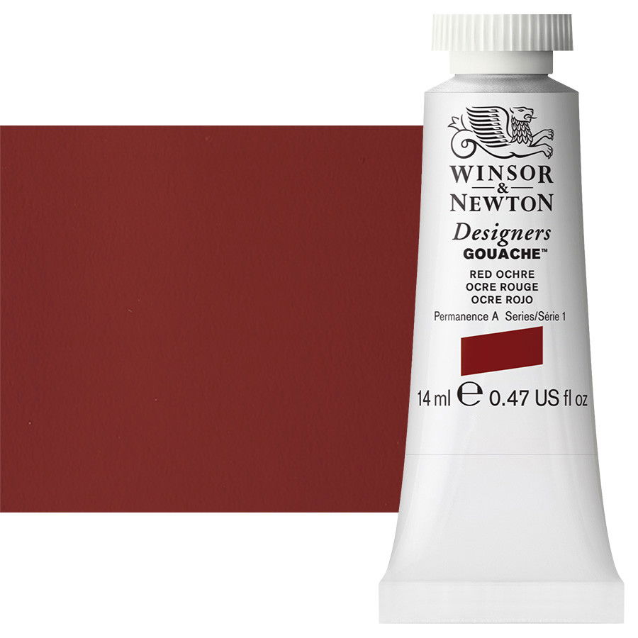 Winsor & Newton Designer Gouache Red Ochre 14mL Tube - (1706)