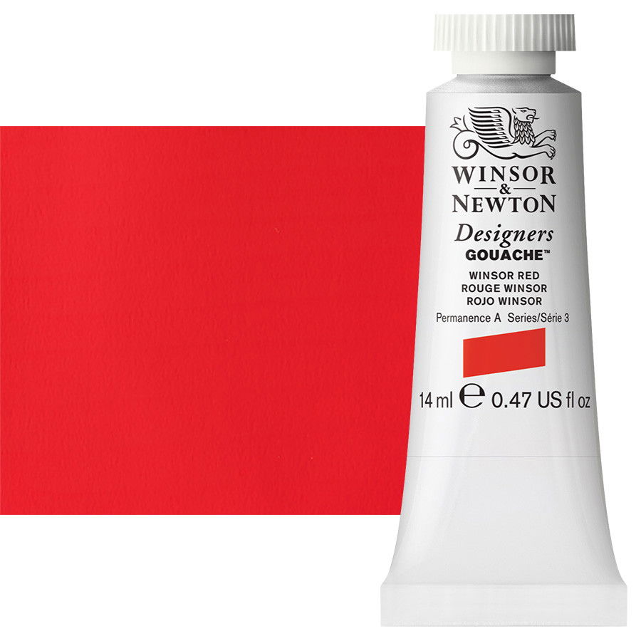 Winsor & Newton Designer Gouache Winsor Red 14mL Tube - (82344)