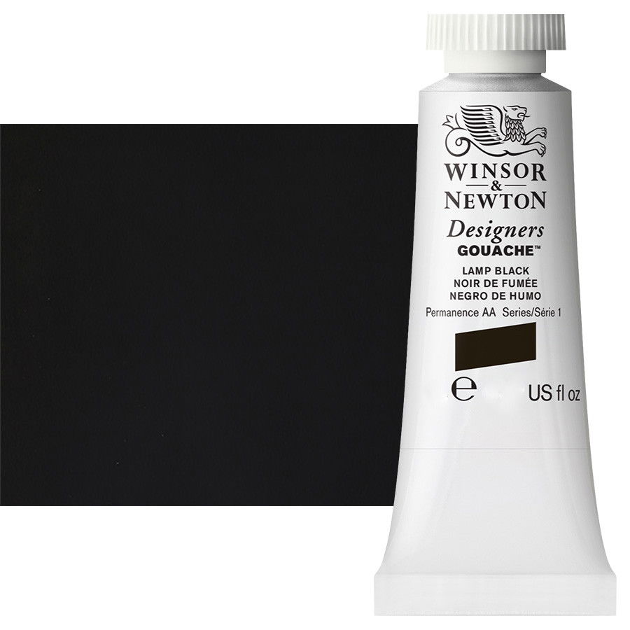 Winsor & Newton Designer Gouache 37mL Lamp Black - (1746)