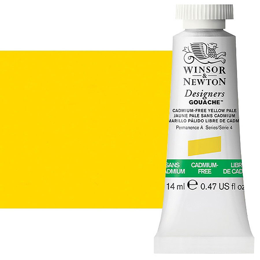 Winsor & Newton Designer Gouache 14mL Cadmium-Free Yellow Pale - (200030796)