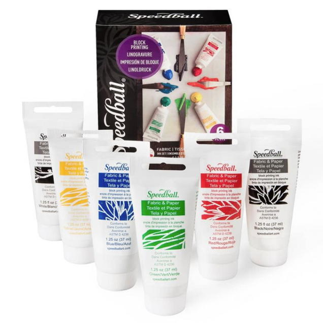 Speedball Fabric & Paper Block Printing Ink 37 ml Colors 6 Set Speedball Fabric & Paper Block Printing Ink 37 ml Colors 6 Set