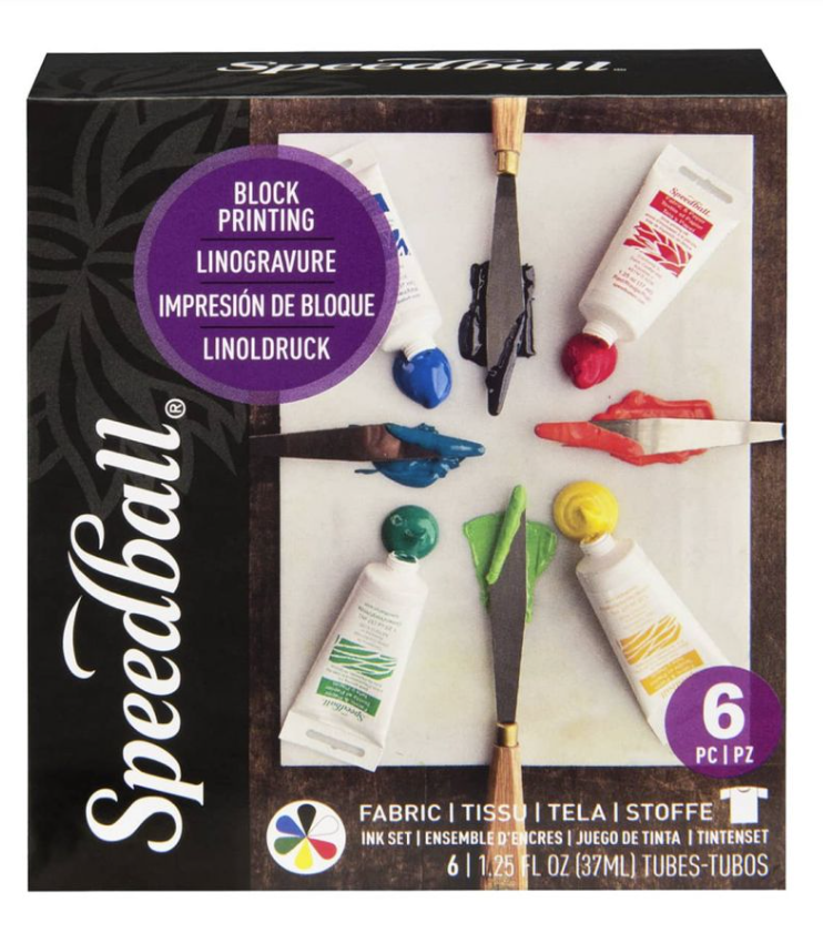 Speedball Fabric & Paper Block Printing Ink 37 ml Colors 6 Set