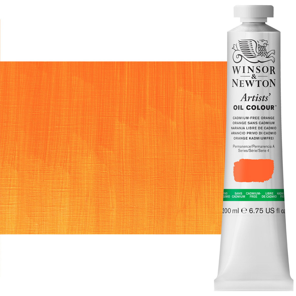Winsor Newton Artist Oil Cadmium Free Orange 200 ml Tube - (200034437)
