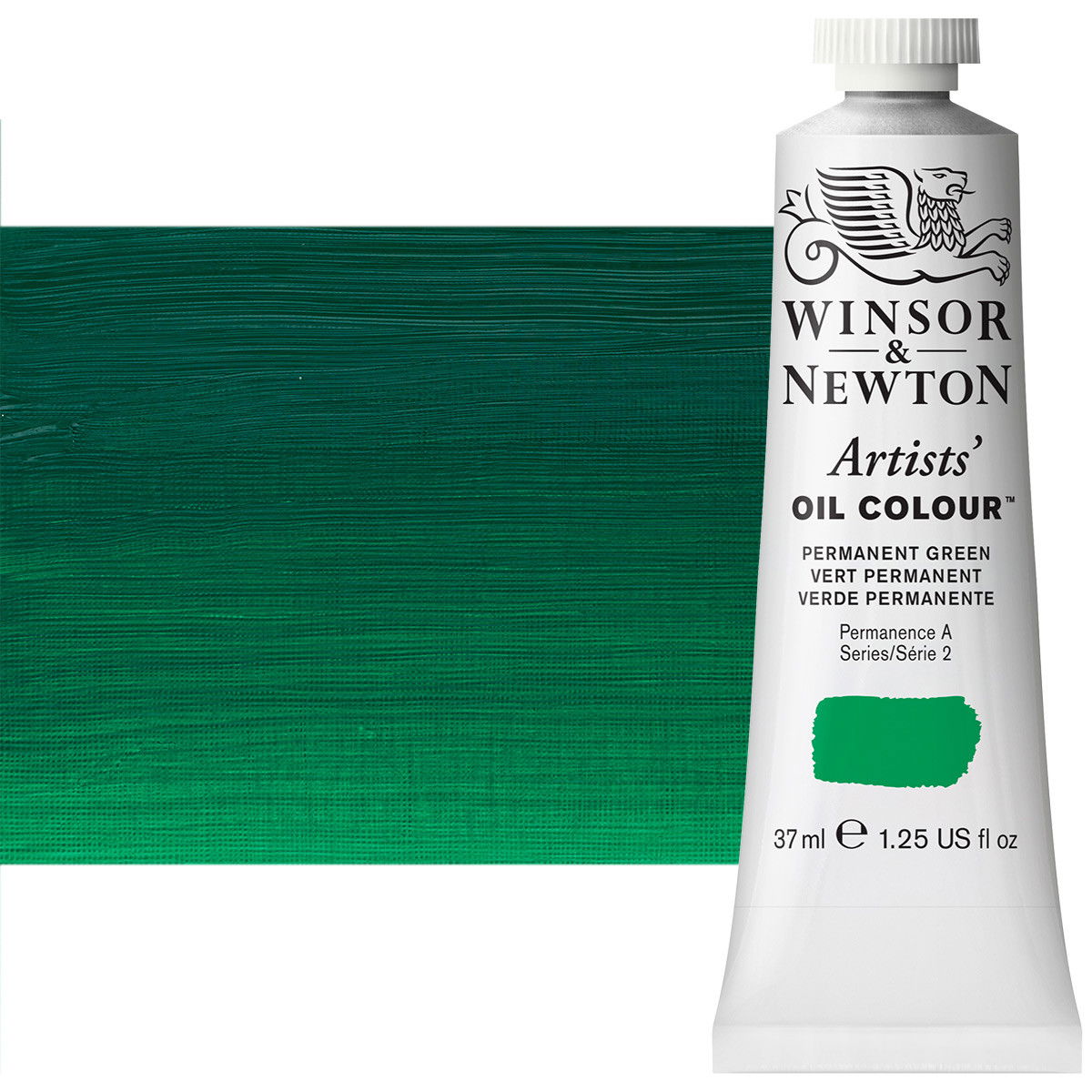 Winsor Newton Artist Oil Permanent Green 37ml Tube - (2173)