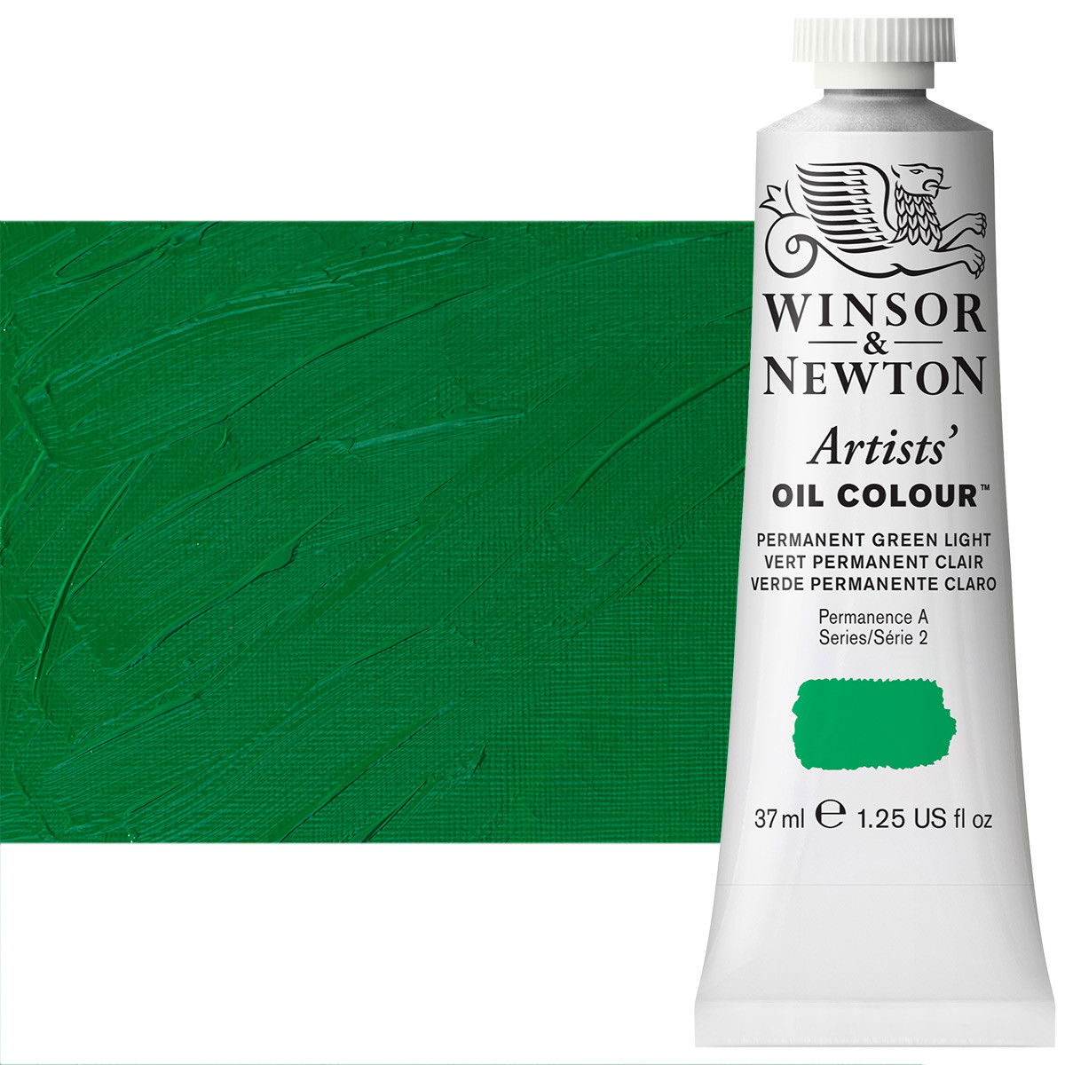 Winsor Newton Artist Oil Permanent Green Light 37ml Tube - (2177)