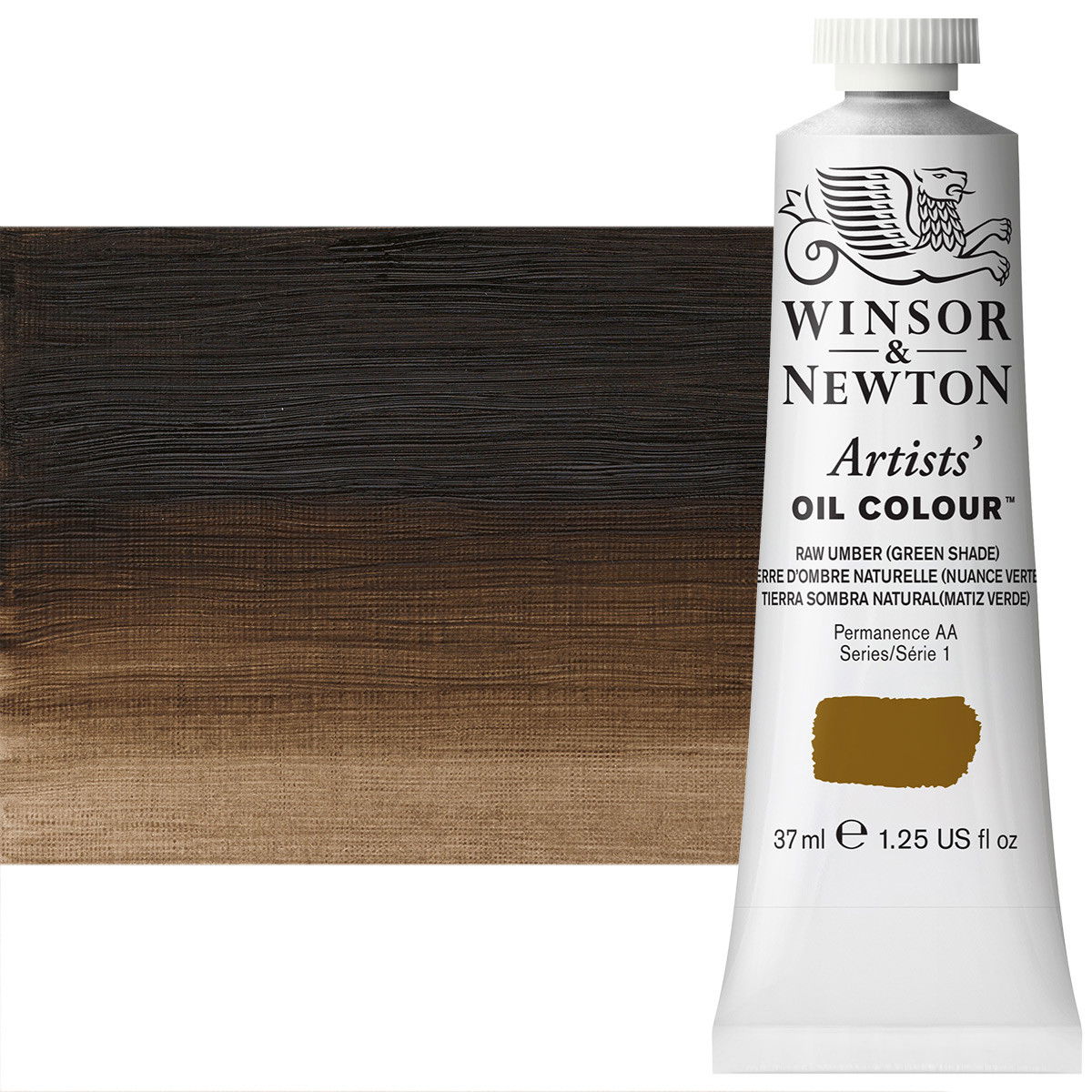 Winsor Newton Artist Oil Raw Umber Green Shade 37ml Tube - (63517)