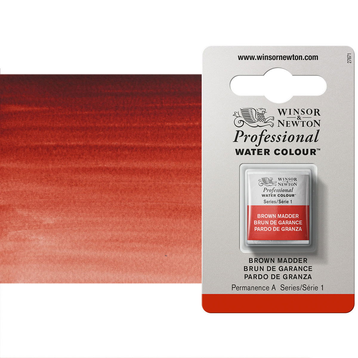 Winsor Newton Professional Watercolor Brown Madder 1/2-Pan - (49343)