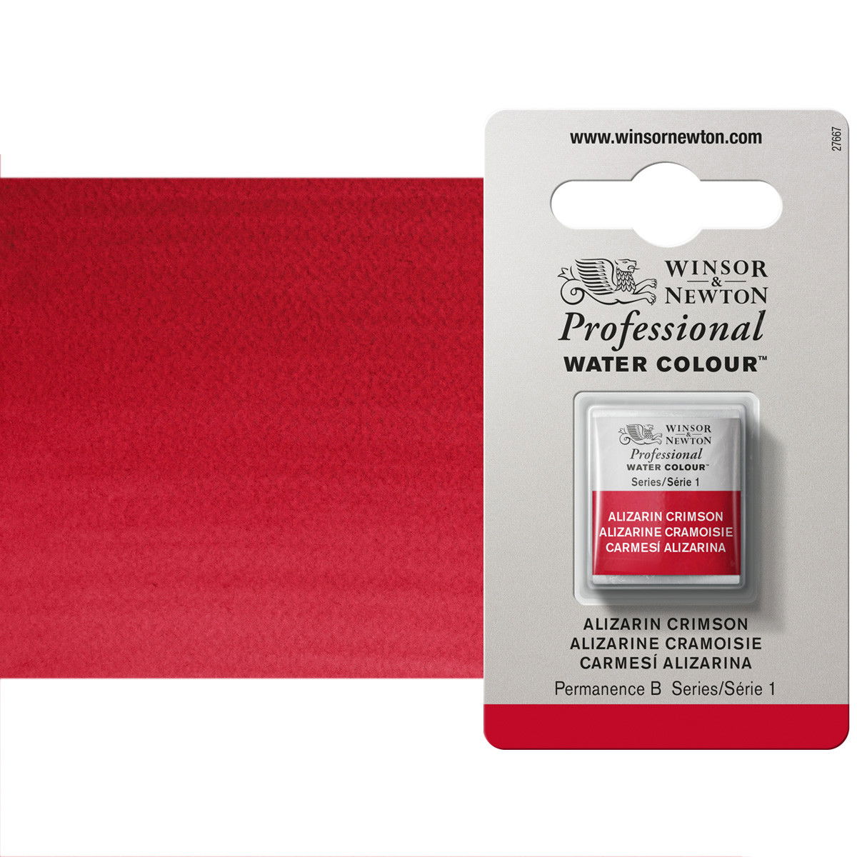Winsor Newton Professional Watercolor Alizarin Crimson 1/2-Pan - (33746)