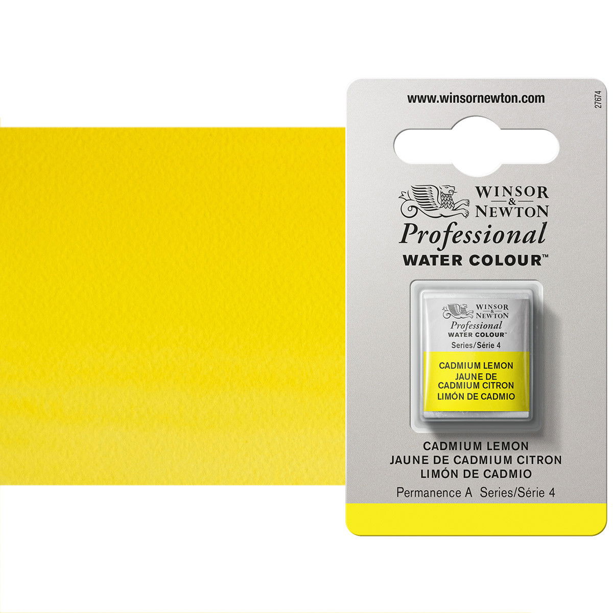 Winsor Newton Professional Watercolor Cadmium Lemon 1/2-Pan - (49344)