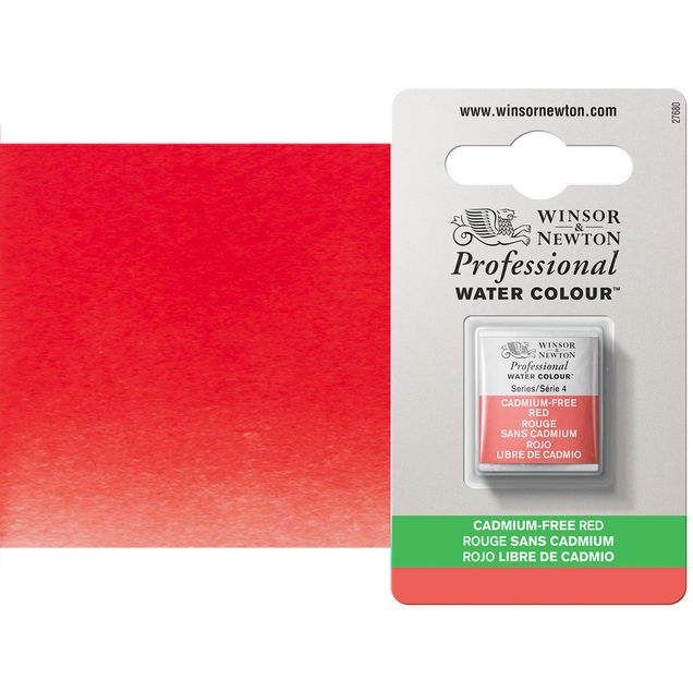 Winsor Newton Professional Watercolor Cadmium-Free Red 1/2-Pan - (200030781) Winsor Newton Professional Watercolor Cadmium-Free Red 1/2-Pan - (200030781)