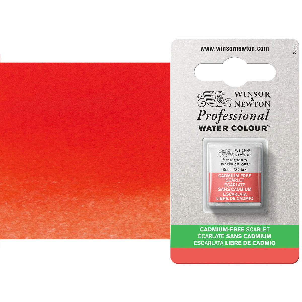 Winsor Newton Professional Watercolor Cadmium-Free Scarlet 1/2-Pan - (200030782)