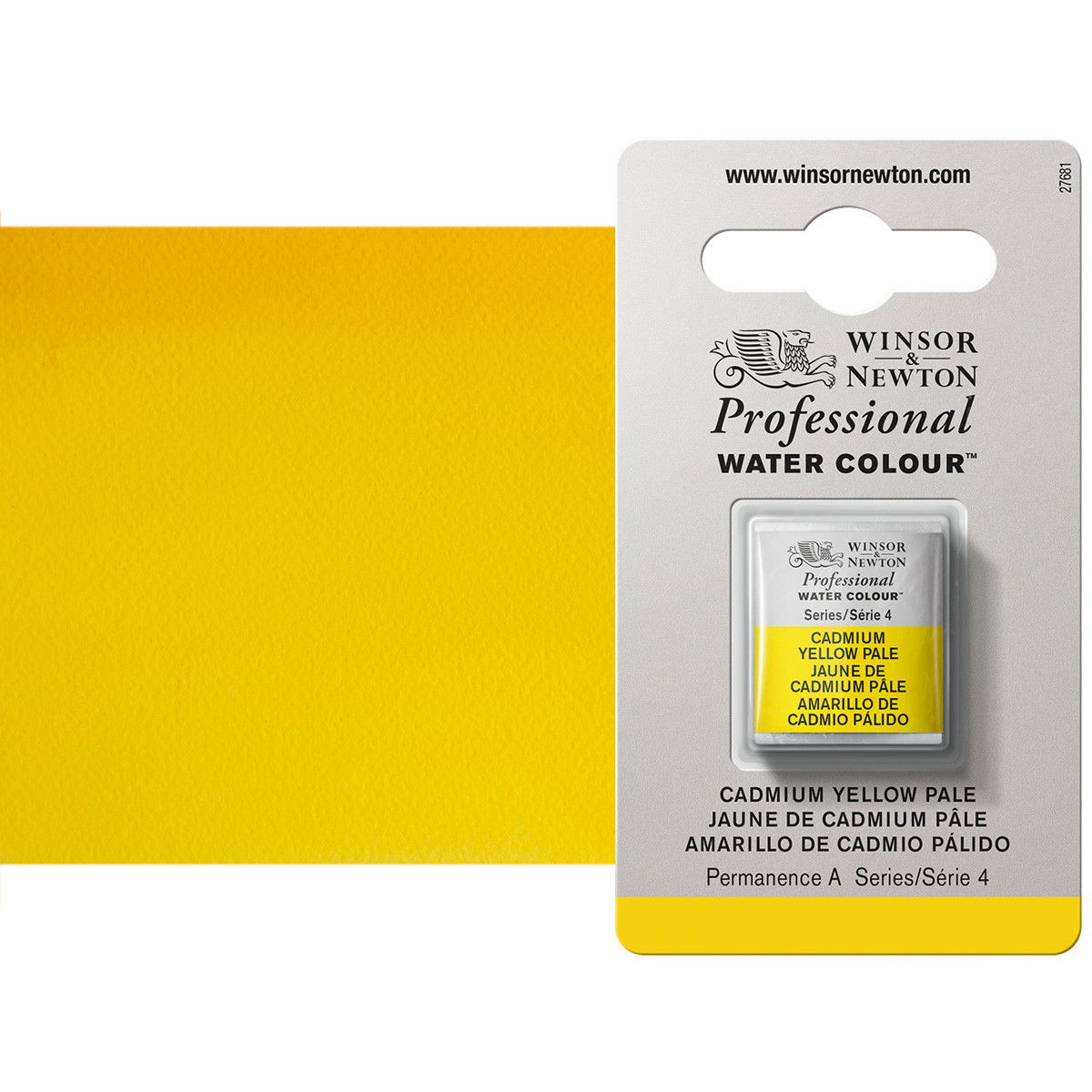 Winsor Newton Professional Watercolor Cadmium Yellow Pale 1/2-Pan - (49349)