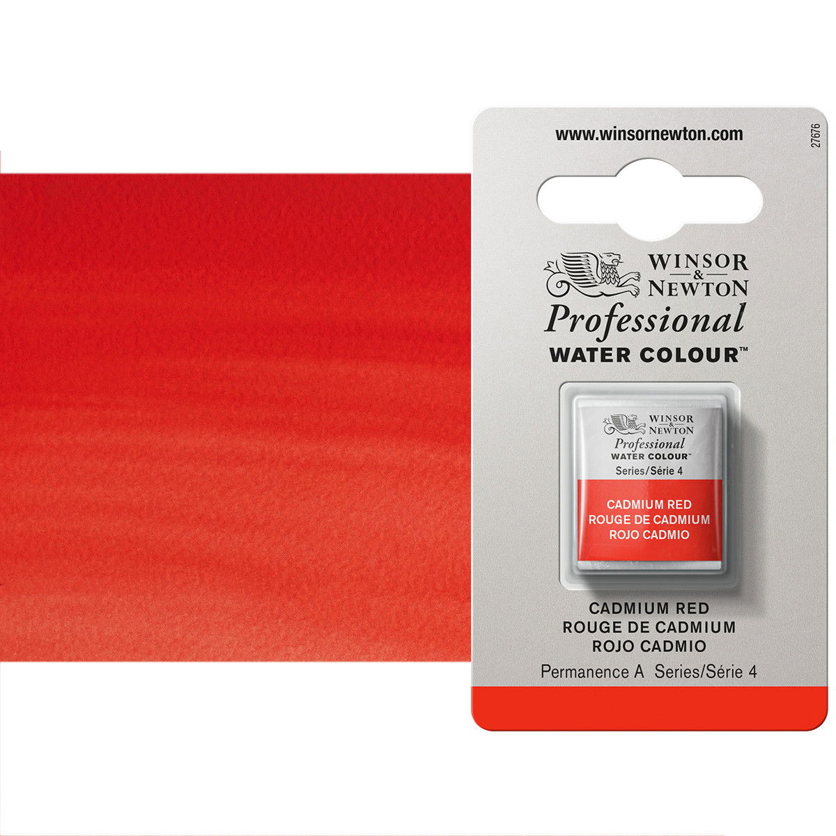 Winsor Newton Professional Watercolor Cadmium Red 1/2-Pan - (33758)
