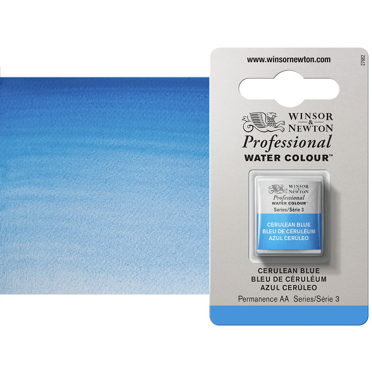 Winsor Newton Professional Watercolor Cerulean Blue 1/2-Pan - (33765)
