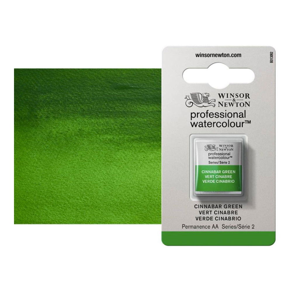 Winsor Newton Professional Watercolor Cinnabar Green 1/2-Pan - (200042795)