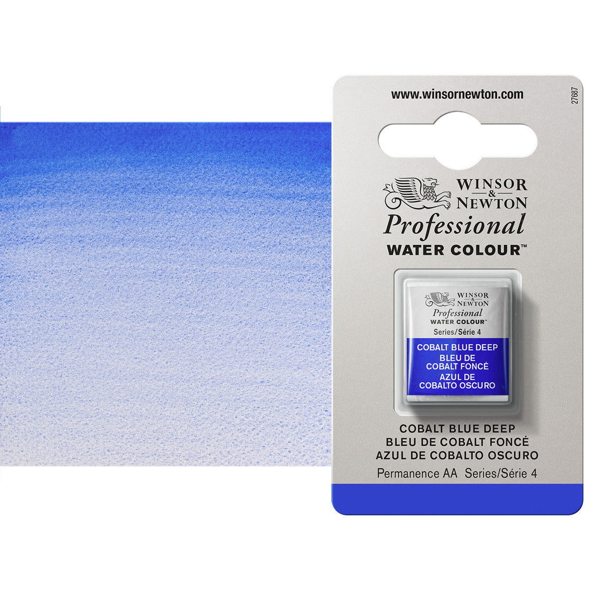 Winsor Newton Professional Watercolor Cobalt Blue Deep 1/2-Pan - (49352)