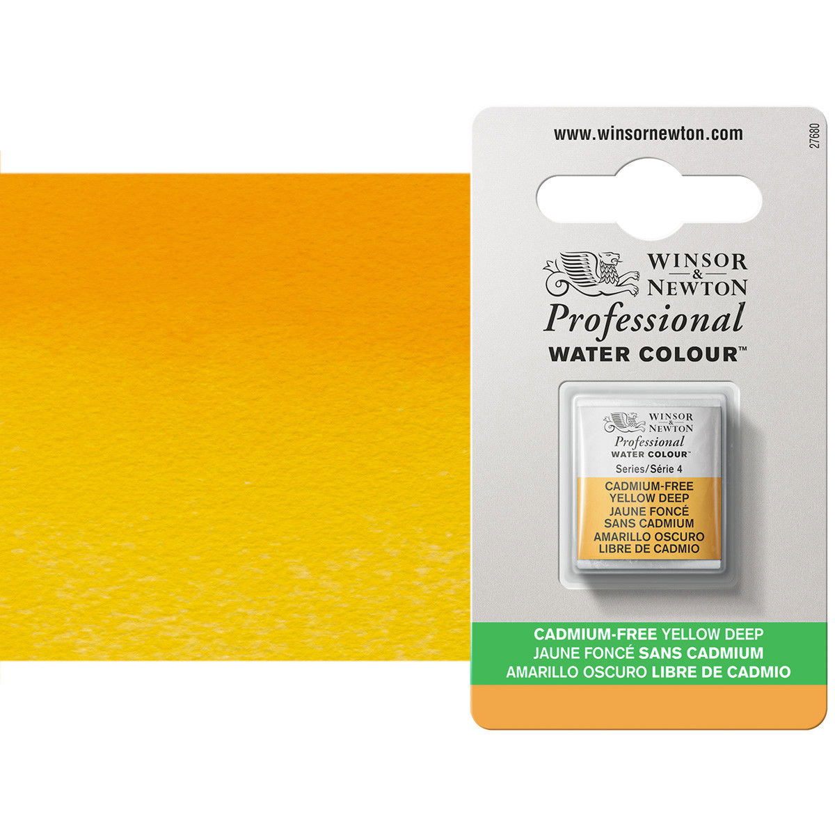 Winsor Newton Professional Watercolor Cadmium-Free Yellow Deep 1/2-Pan - (200030784)