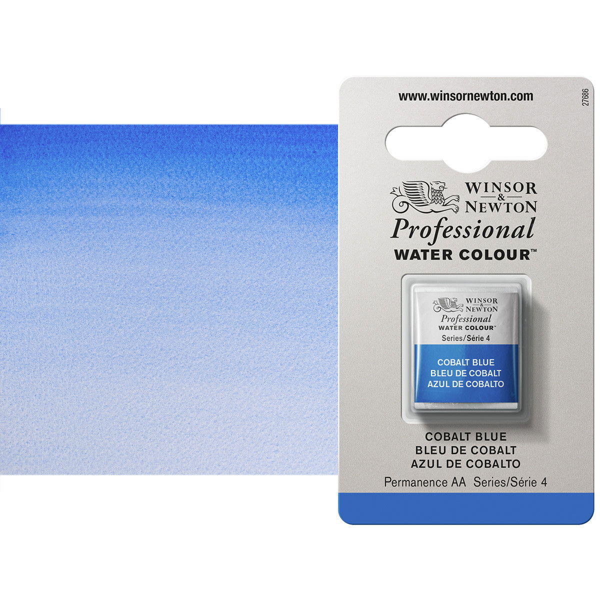Winsor Newton Professional Watercolor Cobalt Blue 1/2-Pan - (33772)