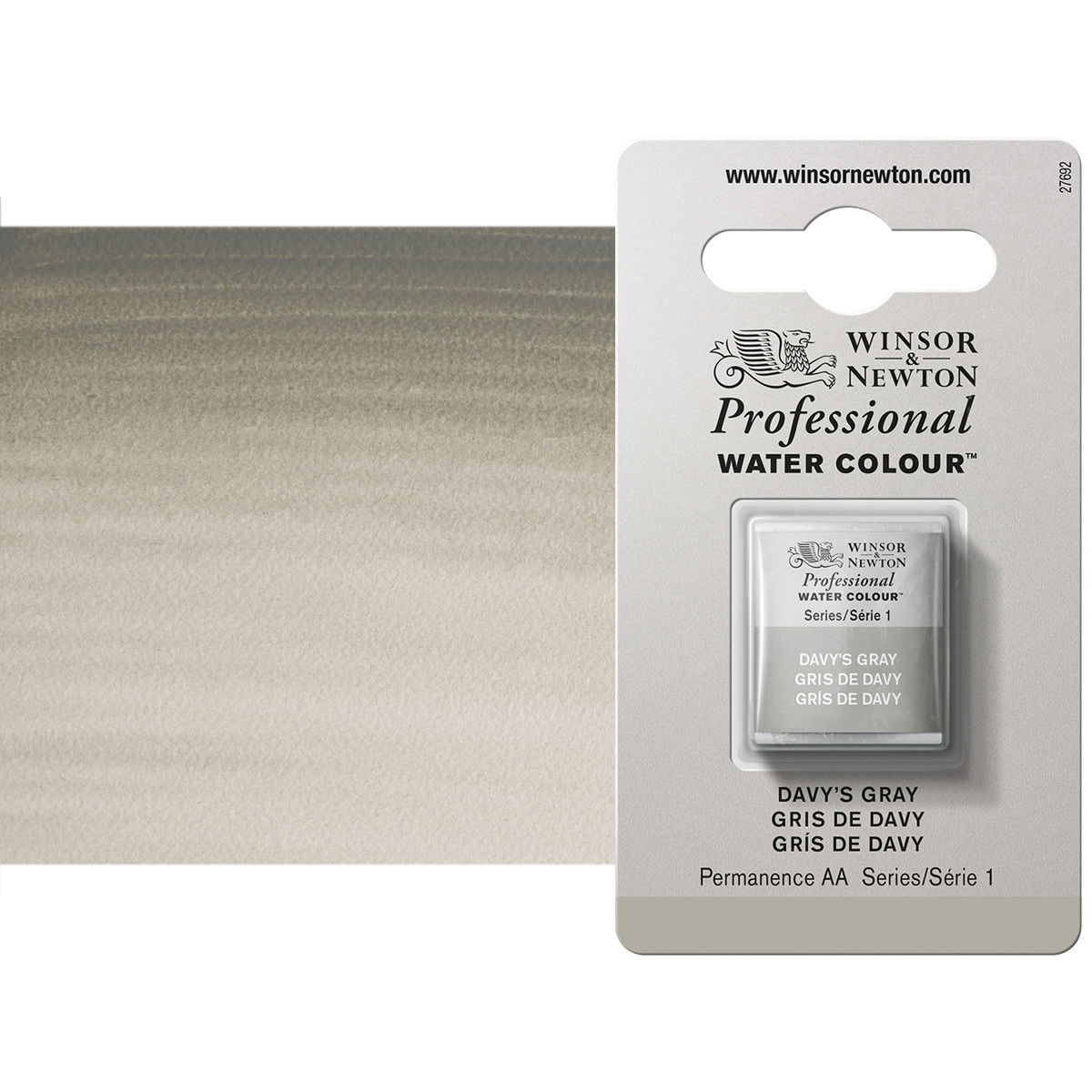 Winsor Newton Professional Watercolor Davy's Gray 1/2-Pan - (49358)