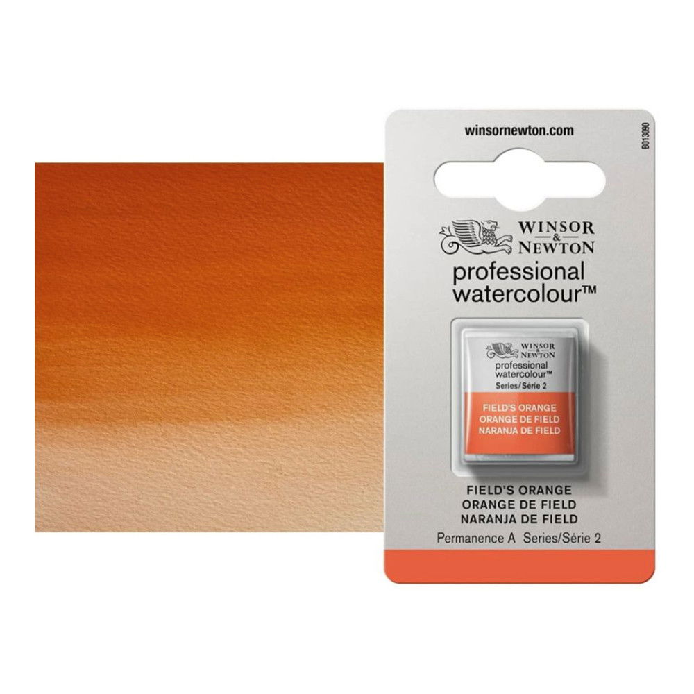 Winsor Newton Professional Watercolor Fields Orange 1/2-Pan - (200042796)