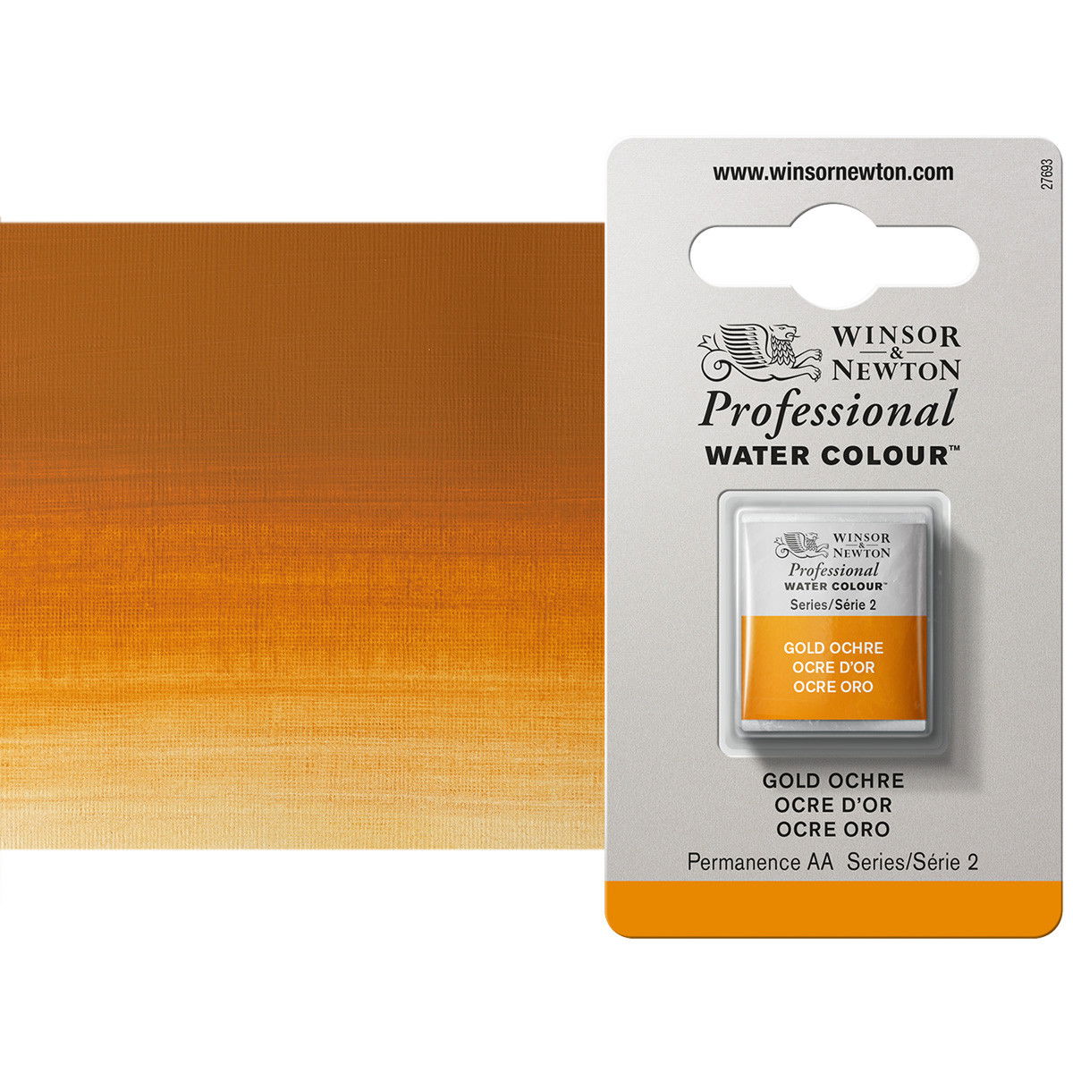 Winsor Newton Professional Watercolor Gold Ochre 1/2-Pan - (49359)