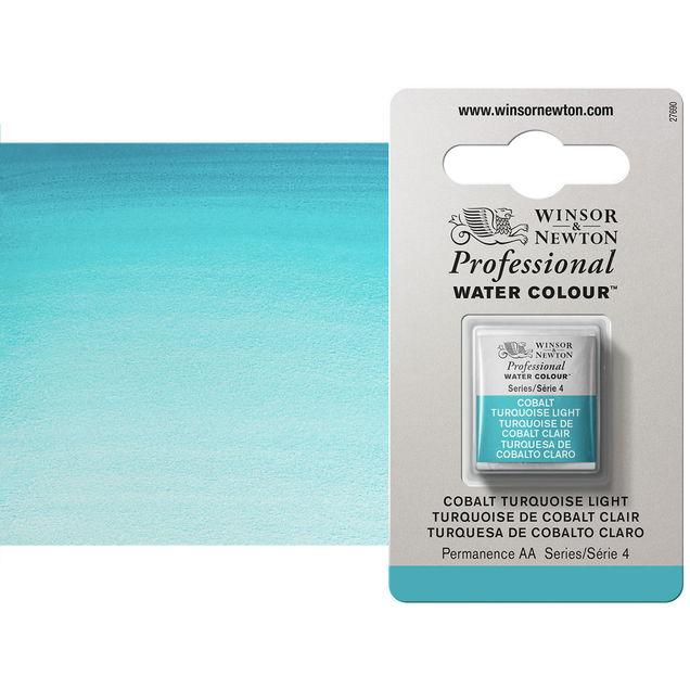 Winsor Newton Professional Watercolor Cobalt Turquoise Light 1/2-Pan - (49356) Winsor Newton Professional Watercolor Cobalt Turquoise Light 1/2-Pan - (49356)