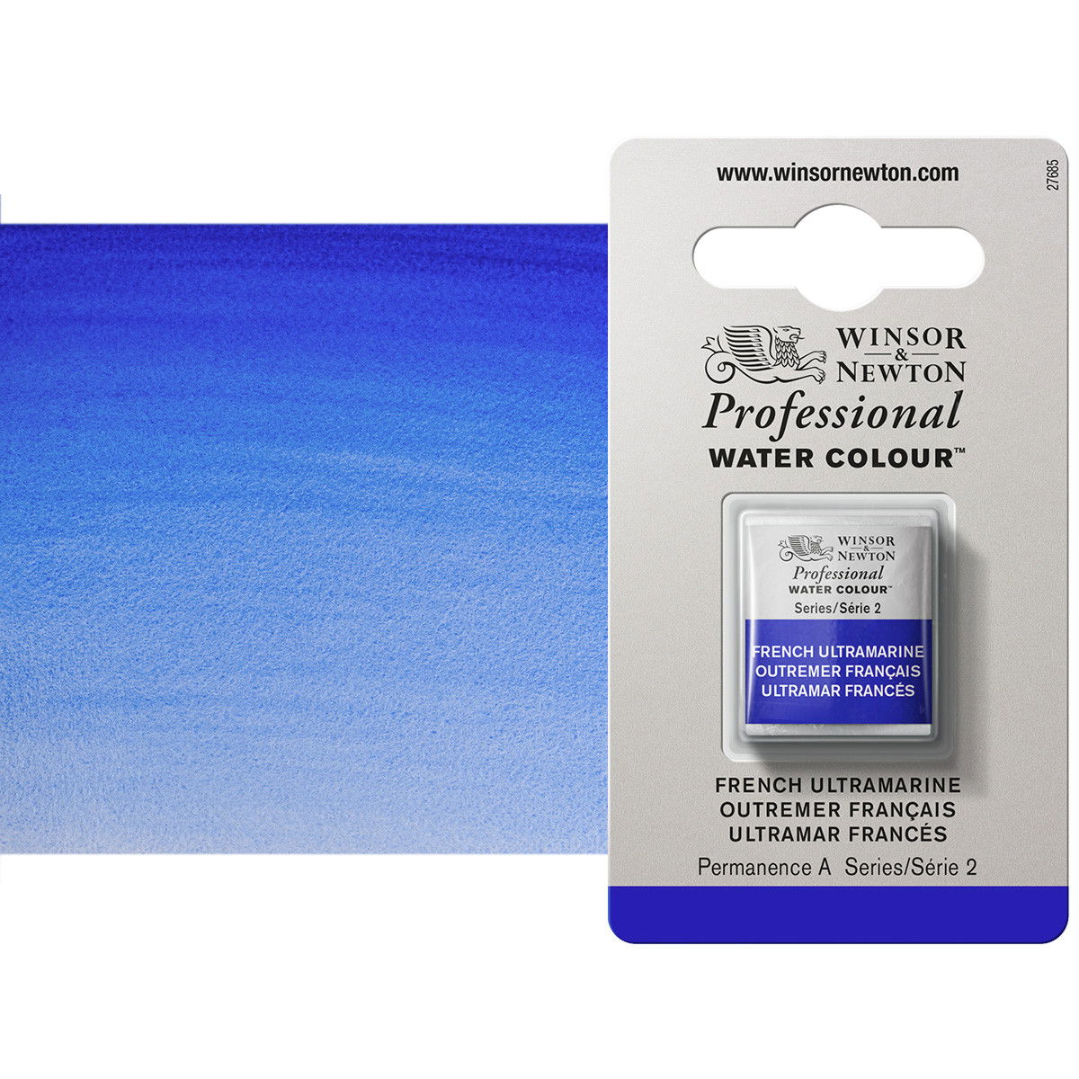 Winsor Newton Professional Watercolor French Ultramarine 1/2-Pan - (33779)