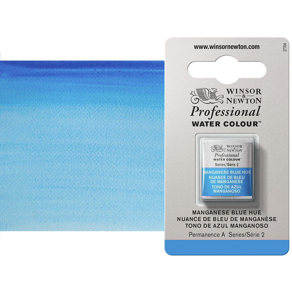 Winsor Newton Professional Watercolor Manganese Blue Hue 1/2-Pan - (49366)