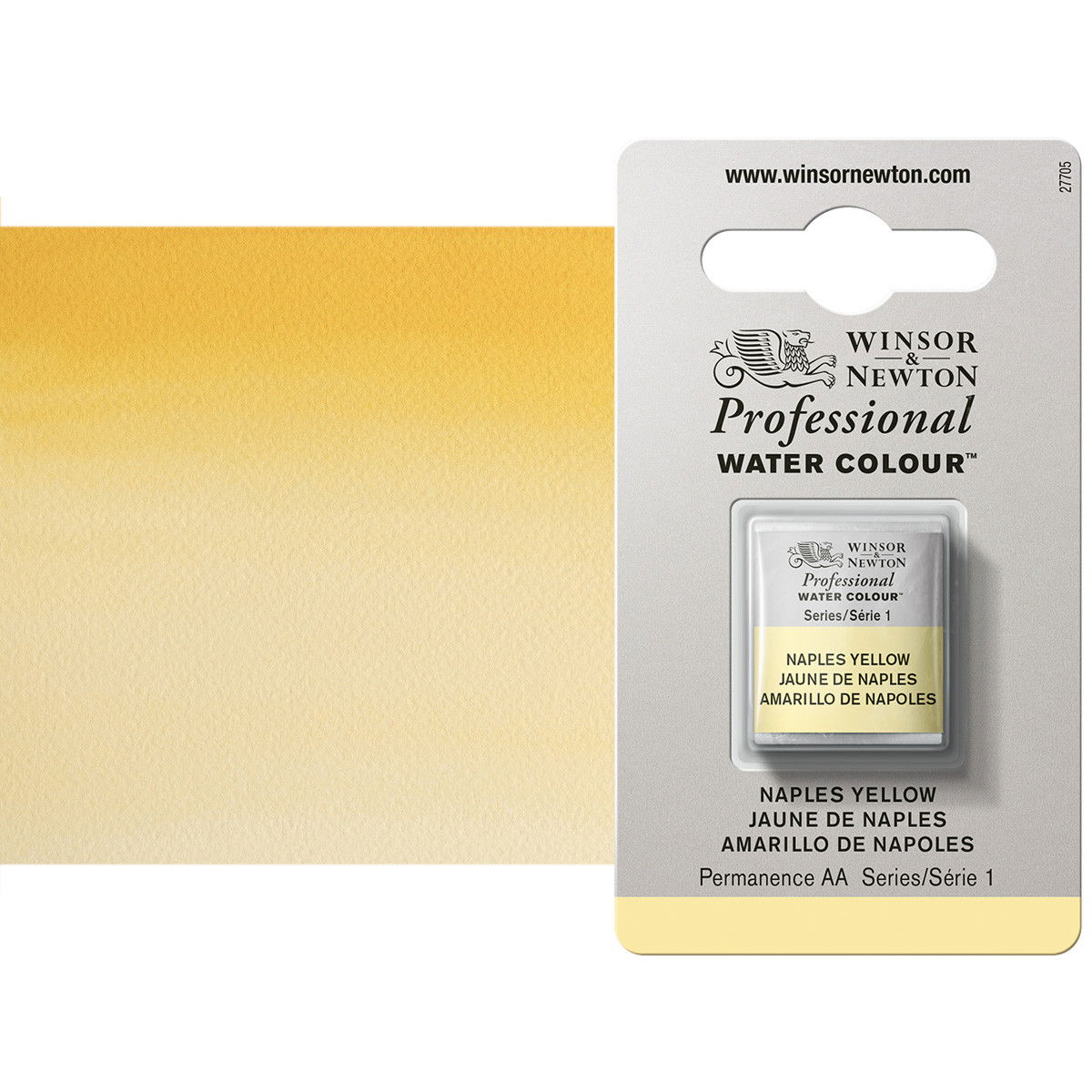 Winsor Newton Professional Watercolor Naples Yellow 1/2-Pan - (49367)