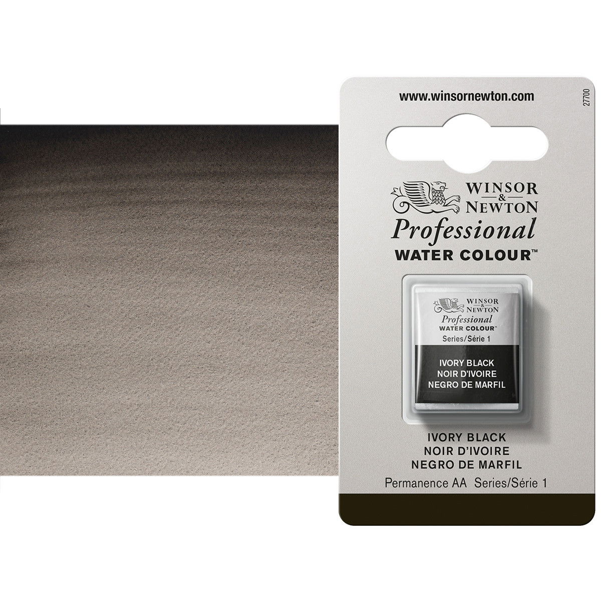 Winsor Newton Professional Watercolor Ivory Black 1/2-Pan - (33787)