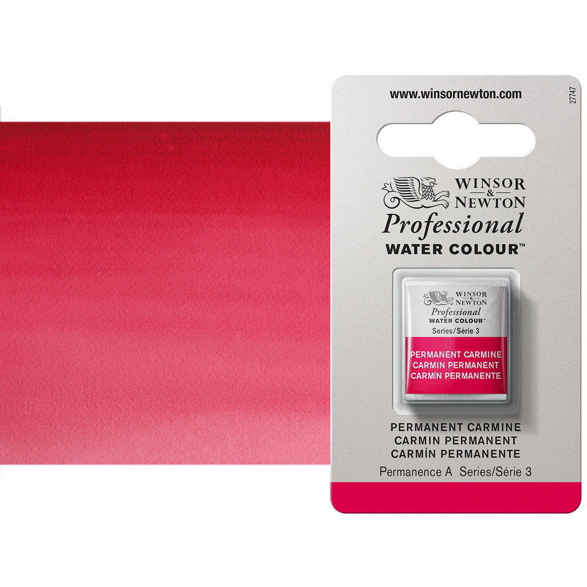 Winsor Newton Professional Watercolor Permanent Carmine 1/2-Pan - (49374)